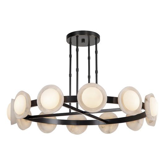 Alora Alonso 50" LED Chandelier, Urban Bronze/Alabaster/Opal - CH320050UBAR