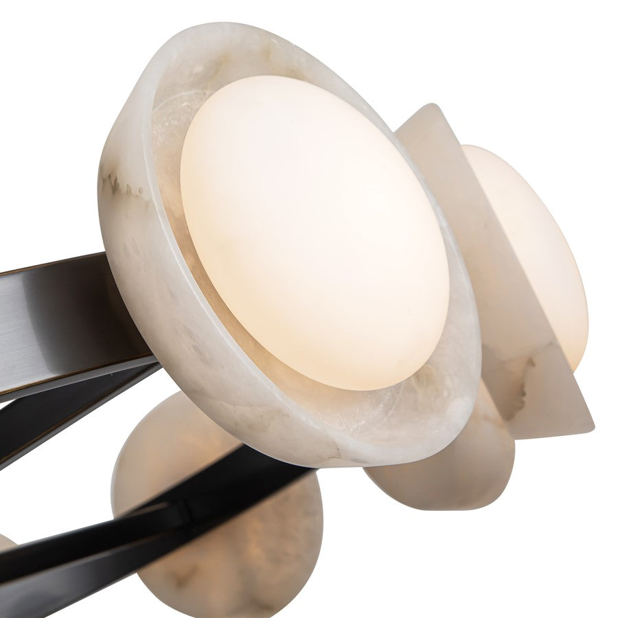 Kuzco Alonso 50" LED Chandelier, Urban Bronze/Alabaster Shade