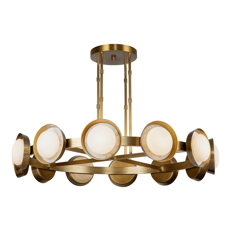 Alora Alonso 50" LED Chandelier, Vintage Brass/Opal - CH320050VB