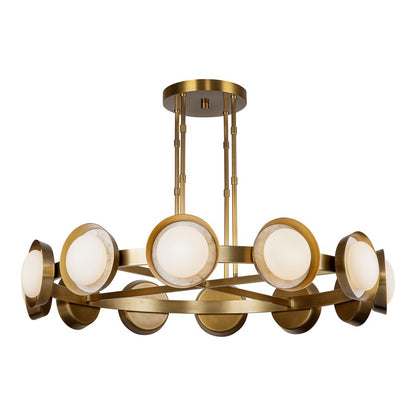 Kuzco Alonso 50" LED Chandelier, Vintage Brass/Steel Shade - CH320050VB-UNV