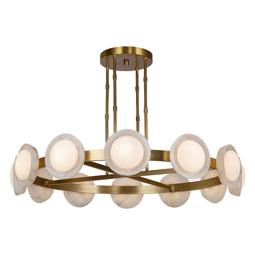 Alora Alonso 50" LED Chandelier, Vintage Brass/Alabaster/Opal - CH320050VBAR