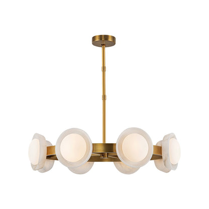 Kuzco Alonso 37" LED Chandelier, Brass/Alabaster Shade - CH320837VBAR-UNV