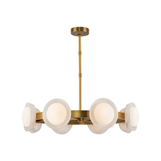 Kuzco Alonso 37" LED Chandelier, Brass/Alabaster Shade - CH320837VBAR-UNV