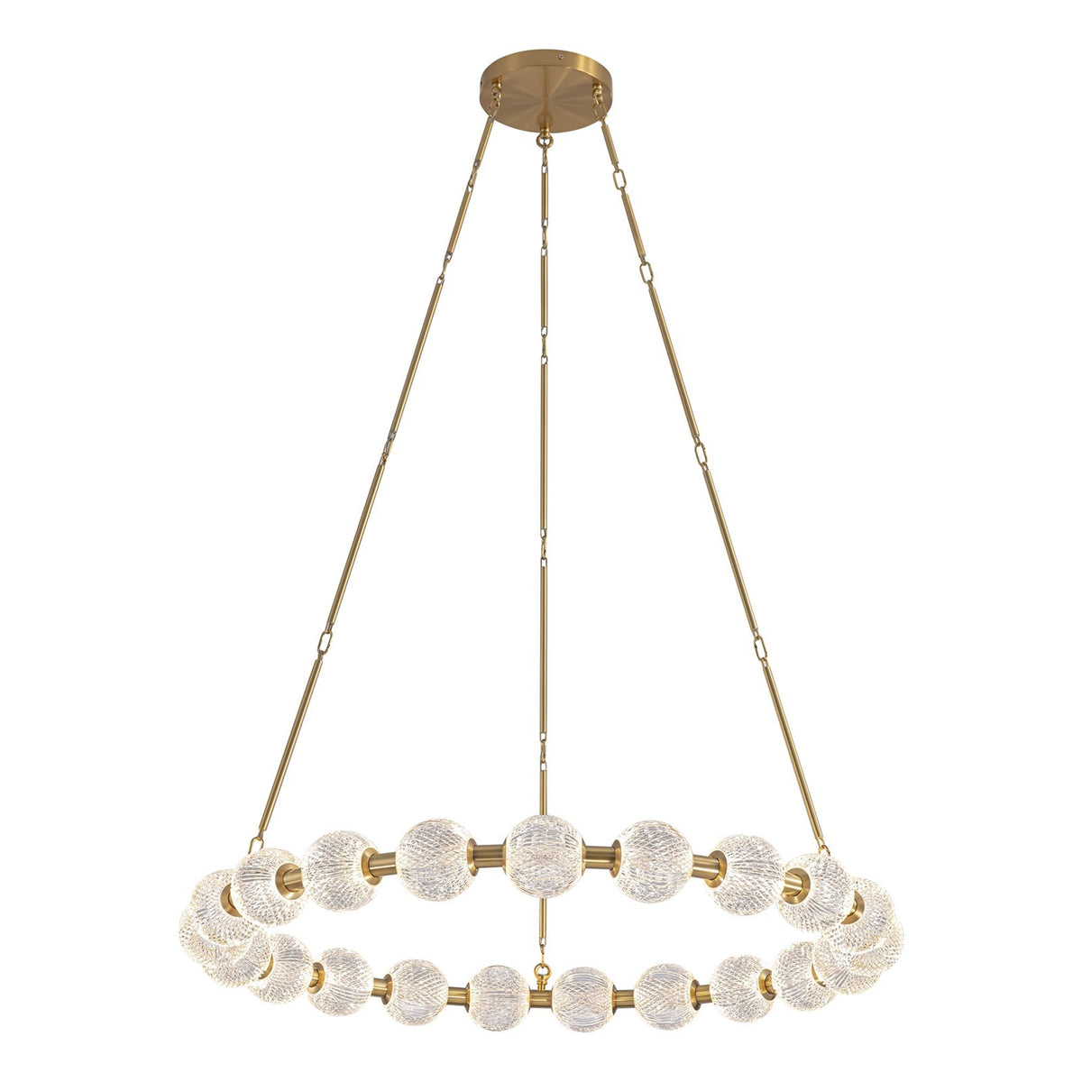 Kuzco Marni 41in 10-Light Chandelier | Modern Natural Brass and Clear Carved Acrylic | Dining Room & Living Room | 6440lm | Model CH321041NB-UNV-010