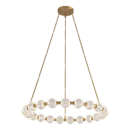 Kuzco Marni 41in 10-Light Chandelier | Modern Natural Brass and Clear Carved Acrylic | Dining Room & Living Room | 6440lm | Model CH321041NB-UNV-010