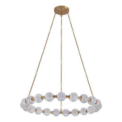 Kuzco Marni 41in 10-Light Chandelier | Modern Natural Brass and Clear Carved Acrylic | Dining Room & Living Room | 6440lm | Model CH321041NB-UNV-010
