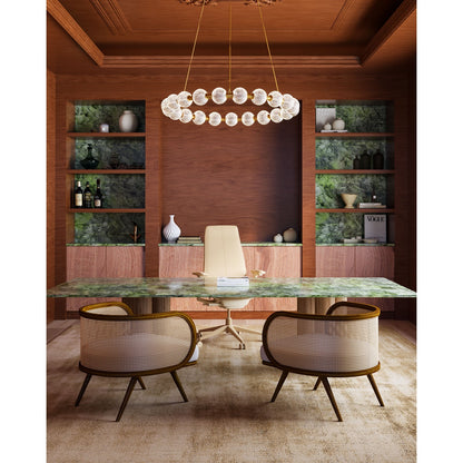 Kuzco Marni 41in 10-Light Chandelier | Modern Natural Brass and Clear Carved Acrylic | Dining Room & Living Room | 6440lm | Model CH321041NB-UNV-010