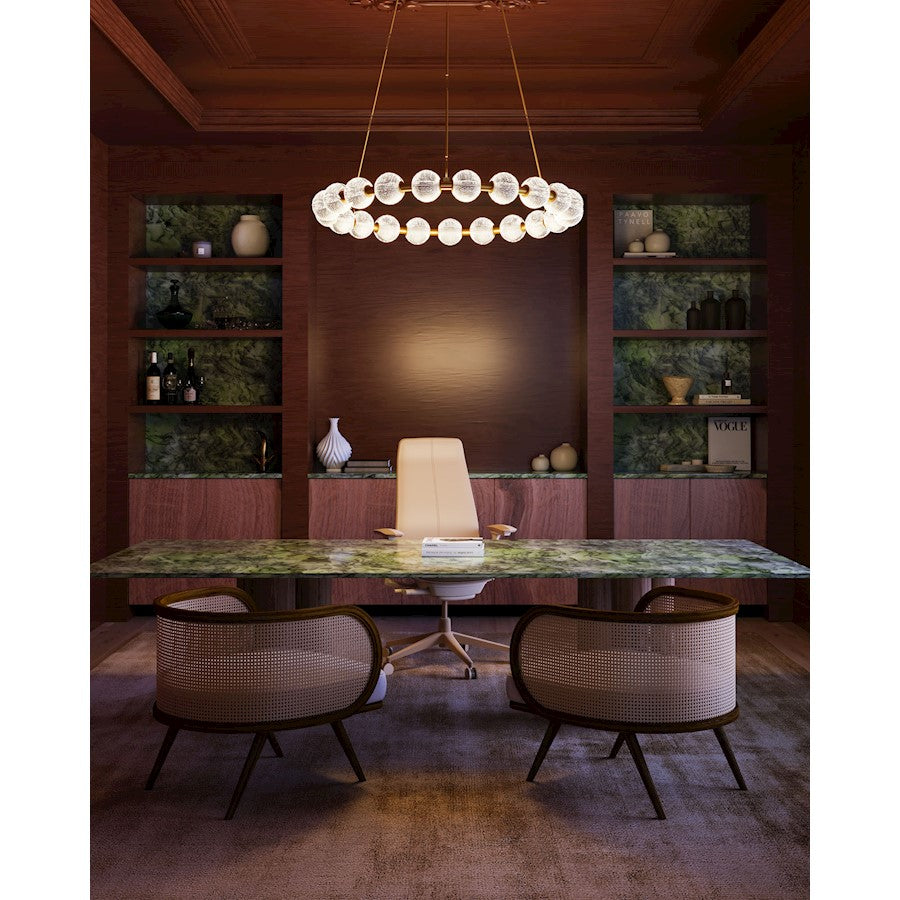 Kuzco Marni 41in 10-Light Chandelier | Modern Natural Brass and Clear Carved Acrylic | Dining Room & Living Room | 6440lm | Model CH321041NB-UNV-010