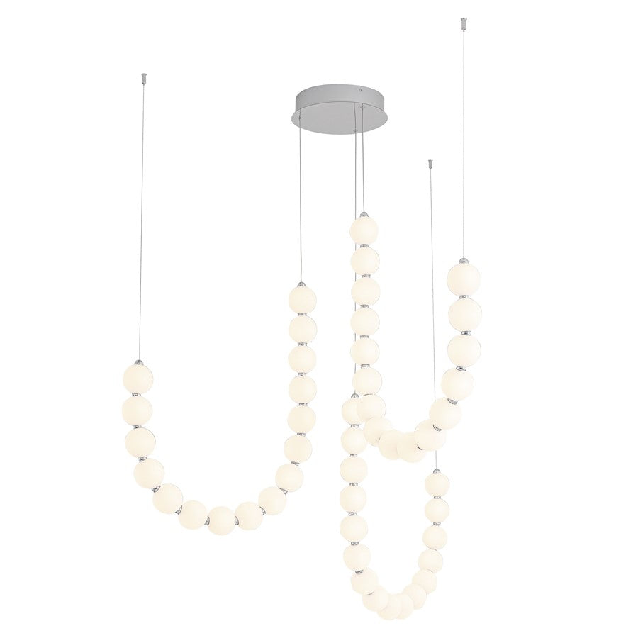 Kuzco Akoya 48 Lt Silver Dimmable LED Chandelier, Chrome