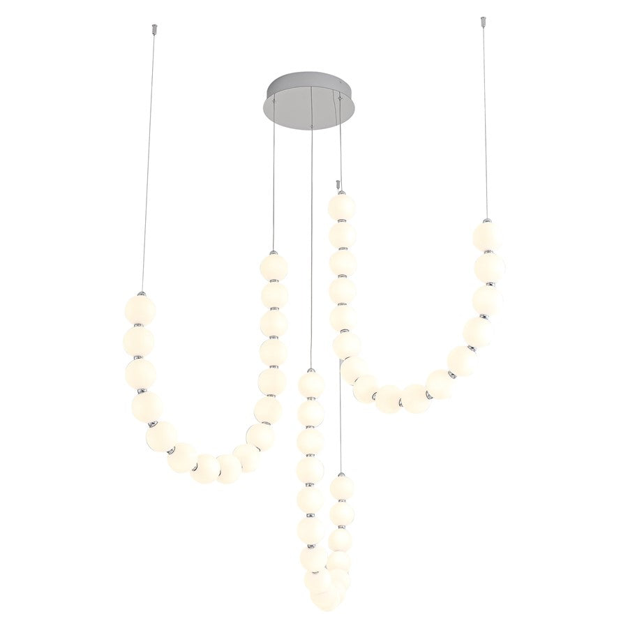 Kuzco Akoya 48 Lt Silver Dimmable LED Chandelier, Chrome