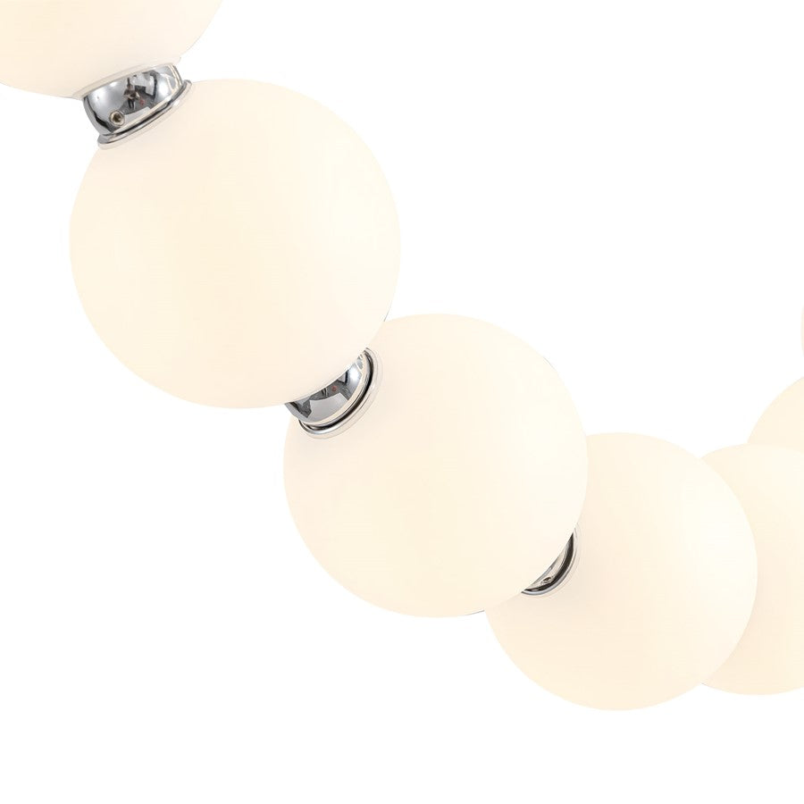 Kuzco Akoya 48 Lt Silver Dimmable LED Chandelier, Chrome