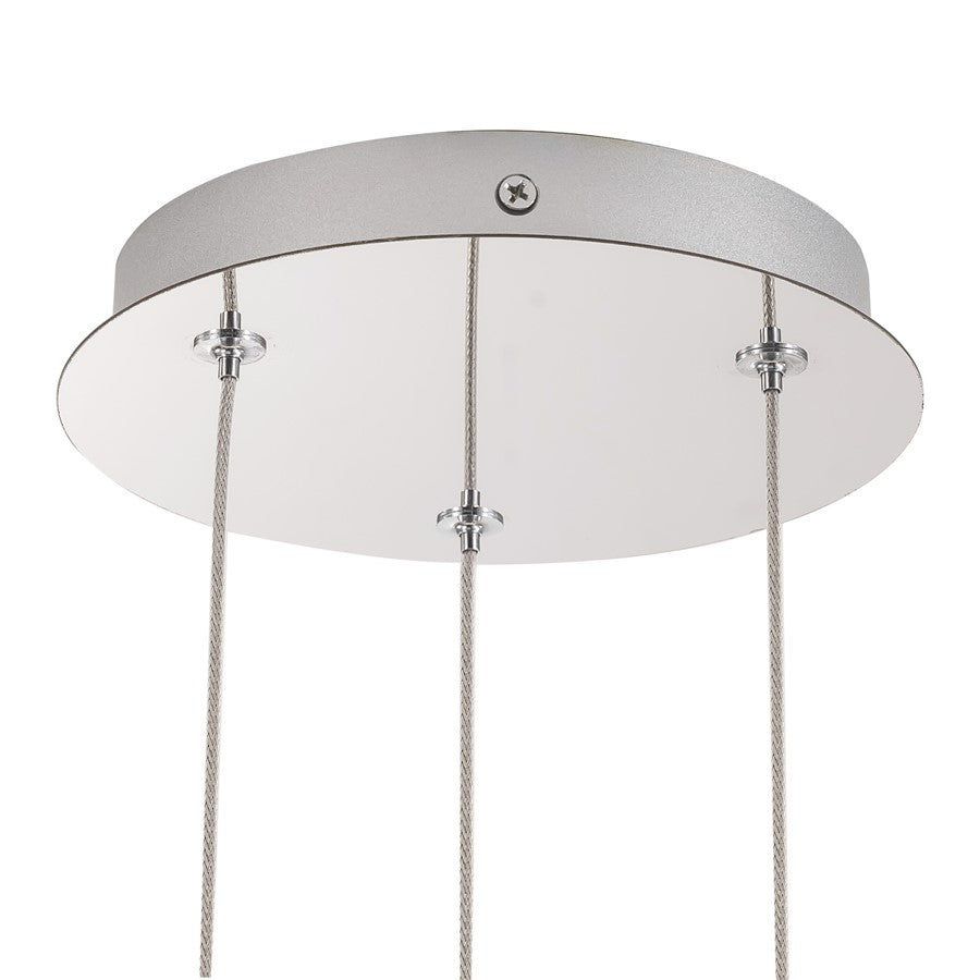 Kuzco Akoya 48 Lt Silver Dimmable LED Chandelier w/ Remote Drv, Chrome