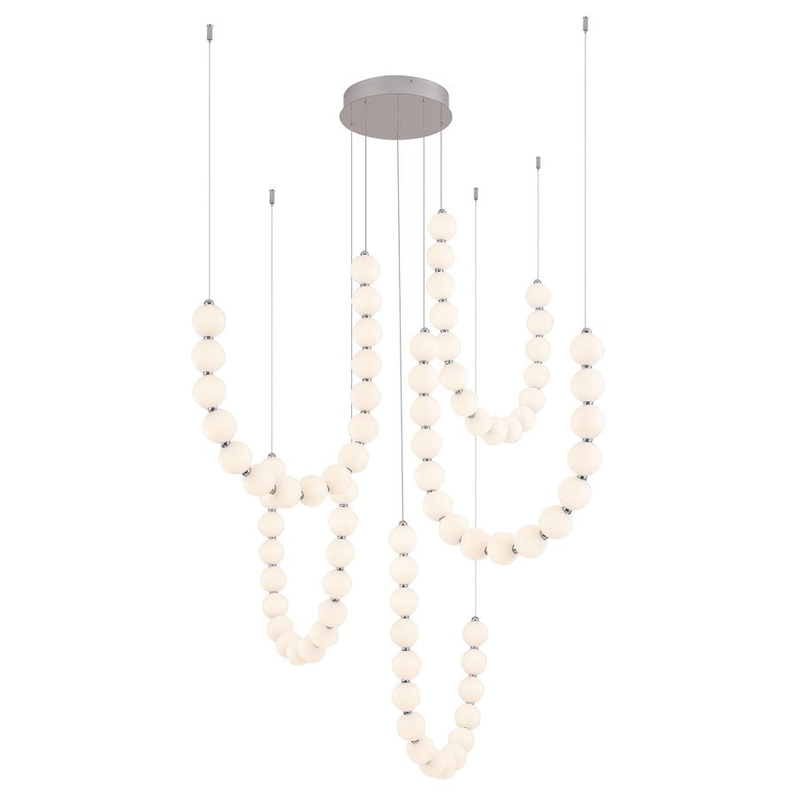 Kuzco Akoya 80 Lt Silver Dimmable LED Chandelier, Chrome