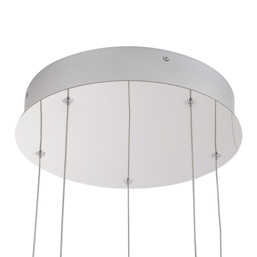 Kuzco Akoya 80 Lt Silver Dimmable LED Chandelier, Chrome