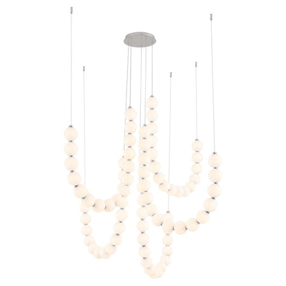 Kuzco Akoya 80 Lt Silver Dimmable LED Chandelier w/ Remote Drv, Chrome