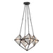 Alora Cairo 4 Light 21" Chandelier, Ribbed/Bronze/Clear Ribbed - CH332421UBCR