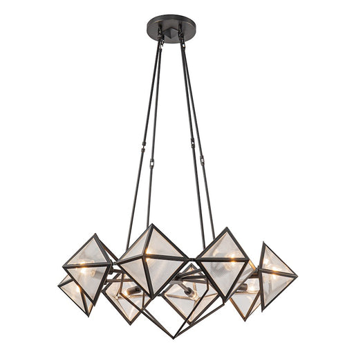 Alora Cairo 8 Light 30" Chandelier, Ribbed/Bronze/Clear Ribbed - CH332830UBCR