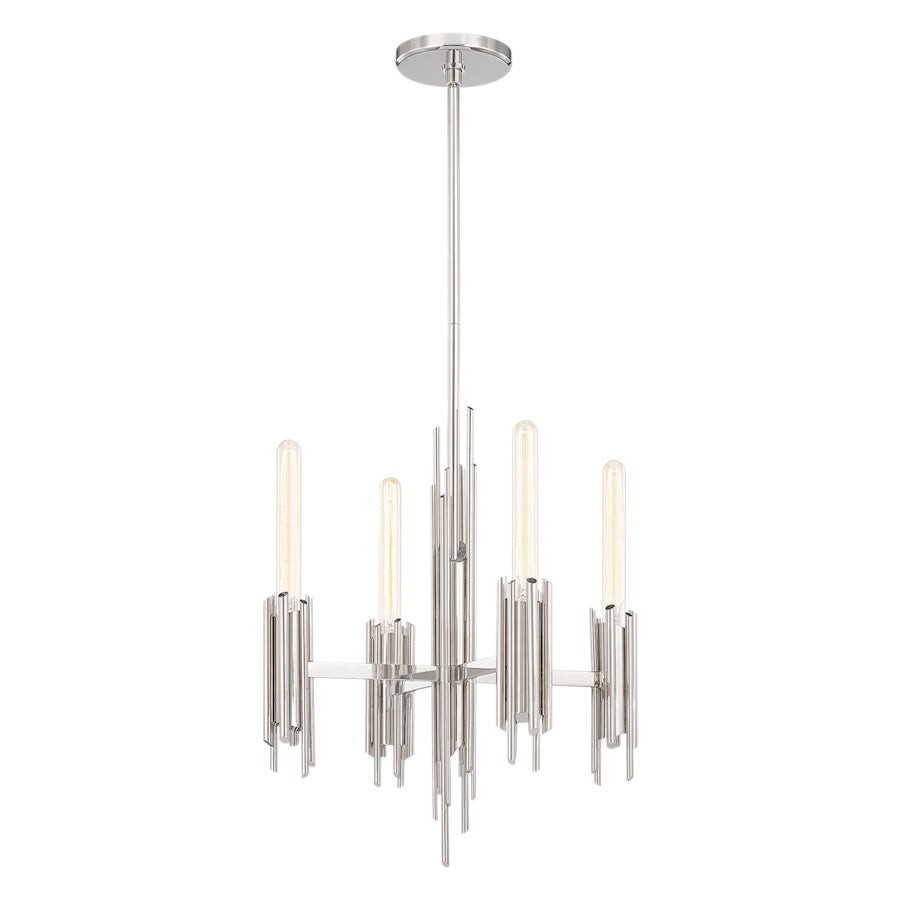 Alora Torres 4 Light 19" Chandelier, Polished Nickel - CH335019PN