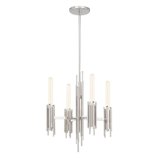 Alora Torres 4 Light 19" Chandelier, Polished Nickel - CH335019PN