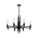 Alora Torres 8 Light 36" Chandelier, Clear Ribbed/Black/Clear - CH335836MBCR