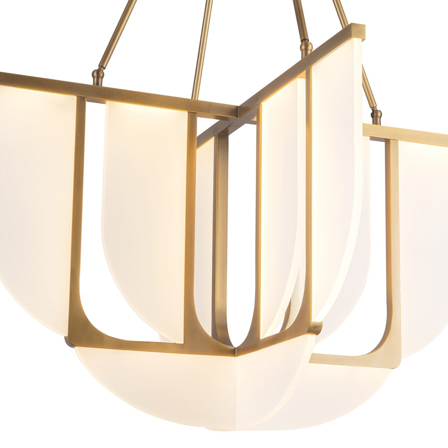Kuzco Anders 30" Brass Dimmable LED Chandelier, Vintage Brass
