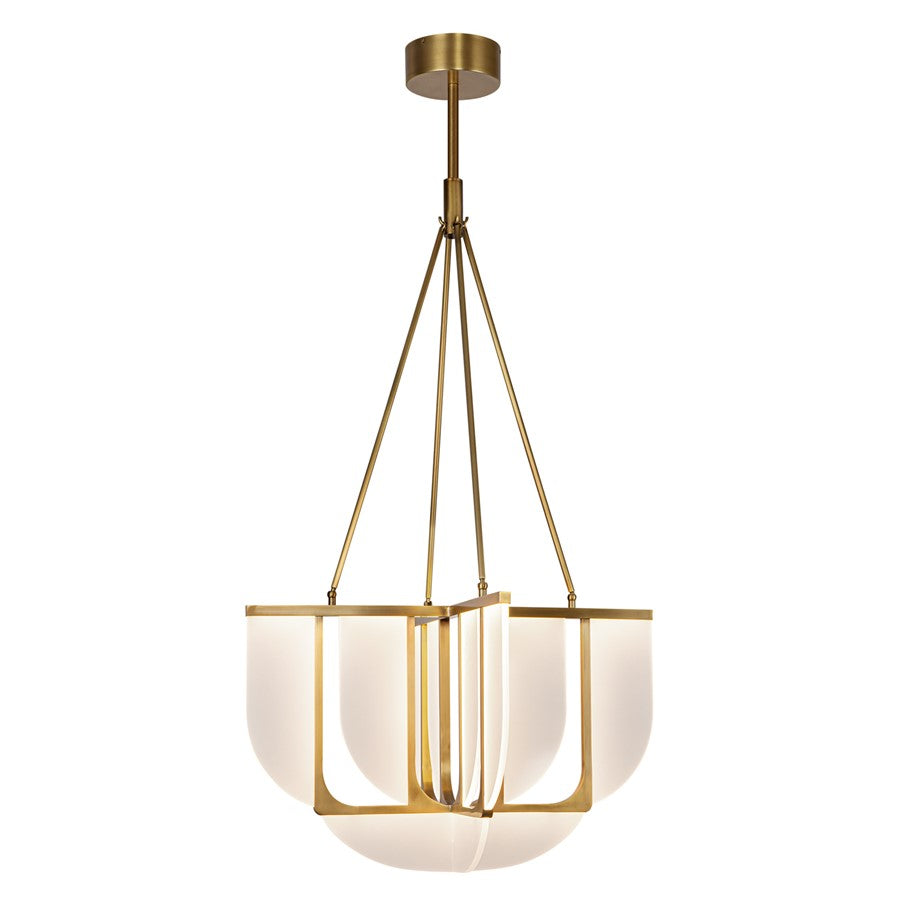 Alora Anders 30" LED Chandelier, Vintage Brass