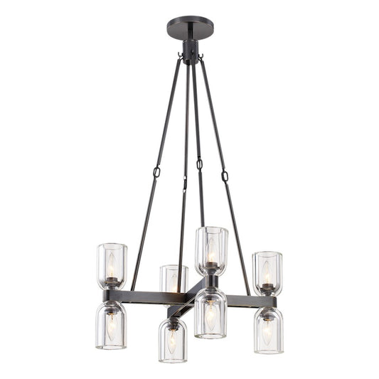 Alora Lucian 8 Light 22" Chandelier, Clear Crystal/Bronze - CH338822UBCC