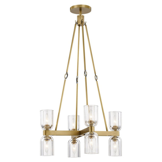 Alora Lucian 8 Light 22" Chandelier, Clear Crystal/Brass - CH338822VBCC