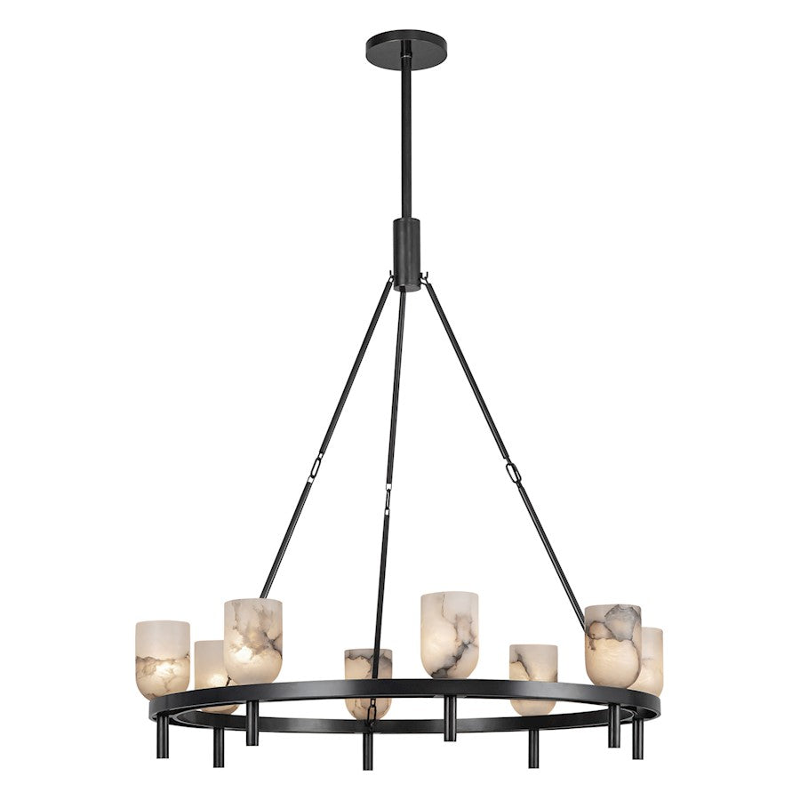 Alora Lucian 8 Light 36" Chandelier, Bronze/Alabaster/Alabaster - CH338836UBAR