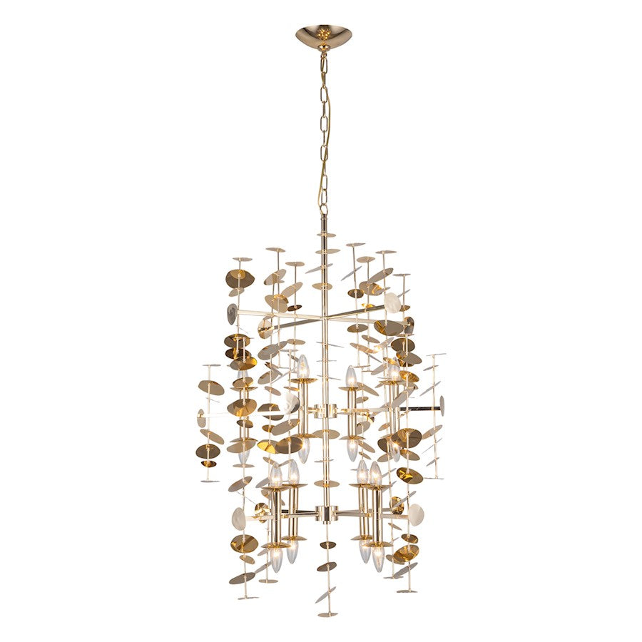 Alora Yukari 16 Light 41" Chandelier, Polished Brass - CH340041PB