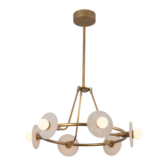Kuzco Dahlia 28" Vintage Brass Dim LED, Vintage Brass/Alabaster - CH346028VBAR