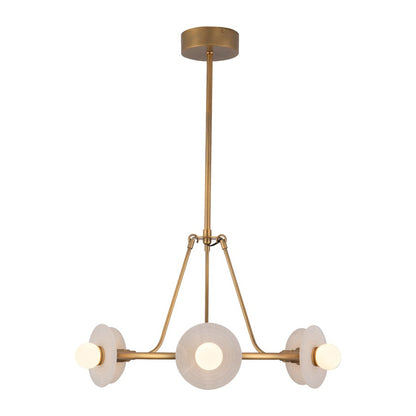 Kuzco Dahlia 28" Vintage Brass Dimmable LED, Vintage Brass/Alabaster
