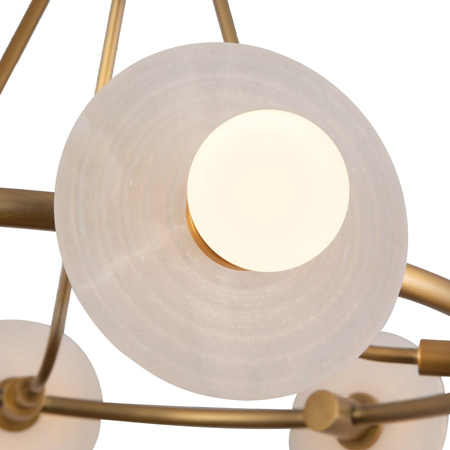 Kuzco Dahlia 28" Vintage Brass Dimmable LED, Vintage Brass/Alabaster