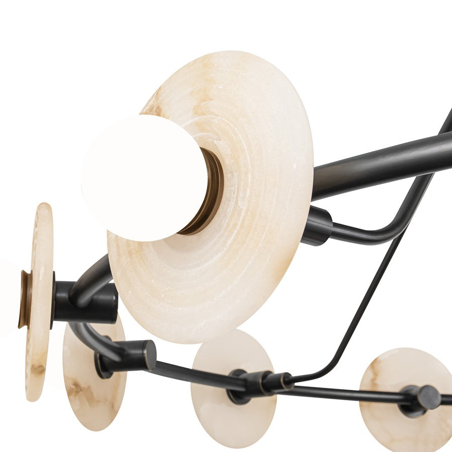 Alora Dahlia 46" LED Chandelier, Urban Bronze/Alabaster/Opal - CH346046UBAR-UNV