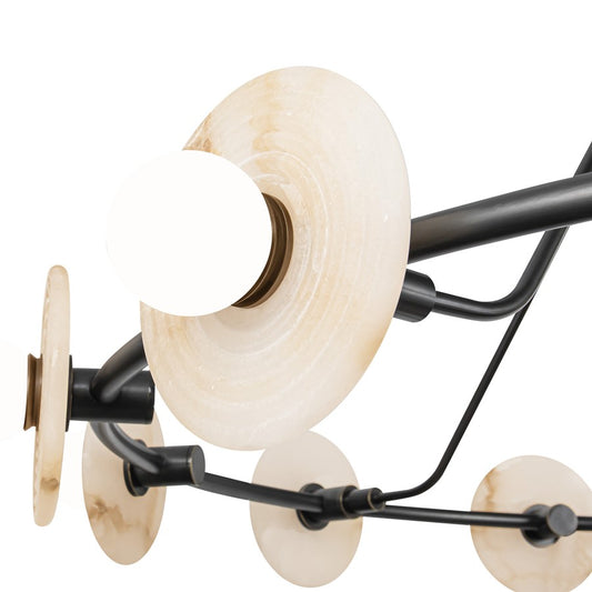 Alora Dahlia 46" LED Chandelier, Urban Bronze/Alabaster/Opal - CH346046UBAR-UNV