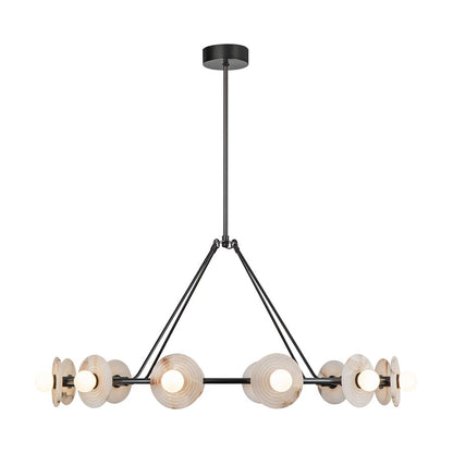 Alora Dahlia 46" LED Chandelier, Urban Bronze/Alabaster/Opal