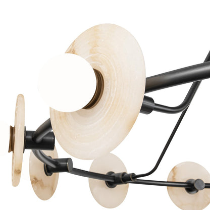 Alora Dahlia 46" LED Chandelier, Urban Bronze/Alabaster/Opal