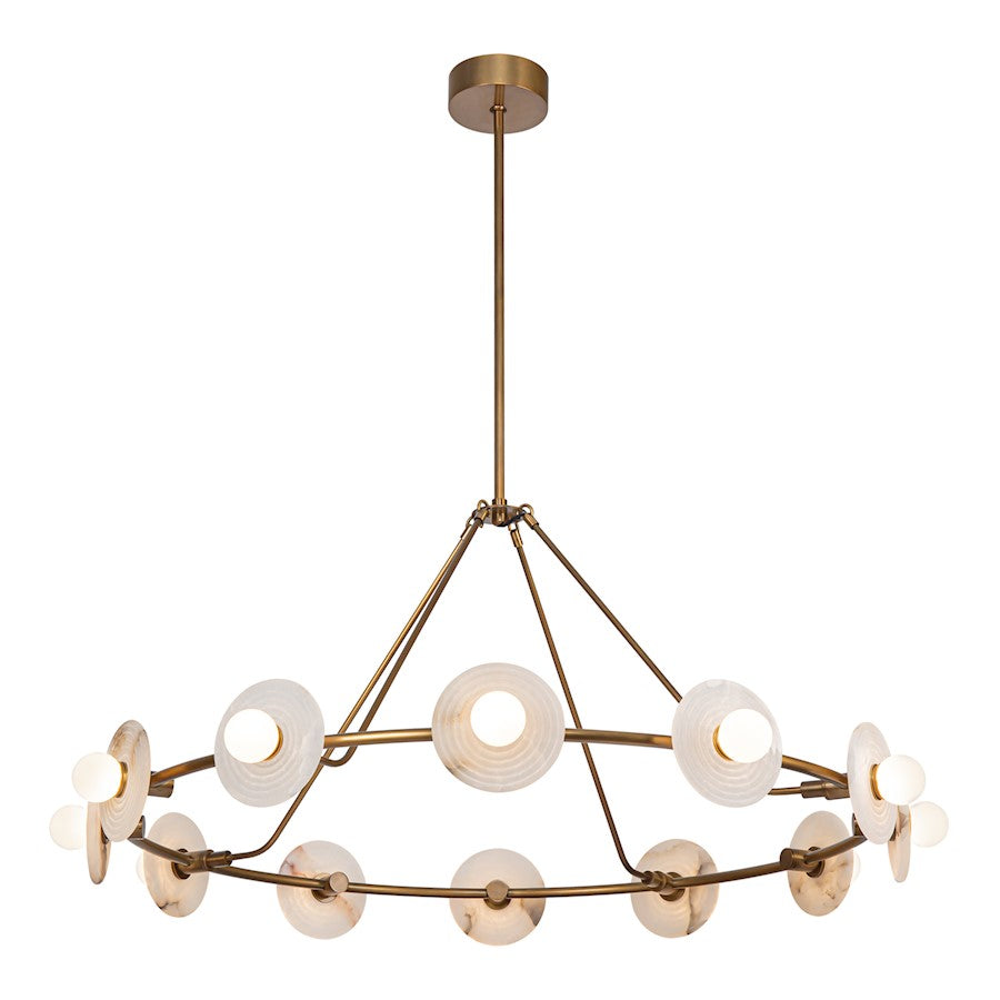 Alora Dahlia 46" LED Chandelier, Brass/Alabaster/Opal/Alabaster - CH346046VBAR