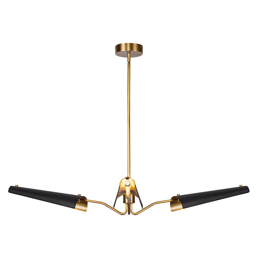 Alora Osorio 46" 16 Light LED Chandelier, Black/Vintage Brass - CH347346MBVB