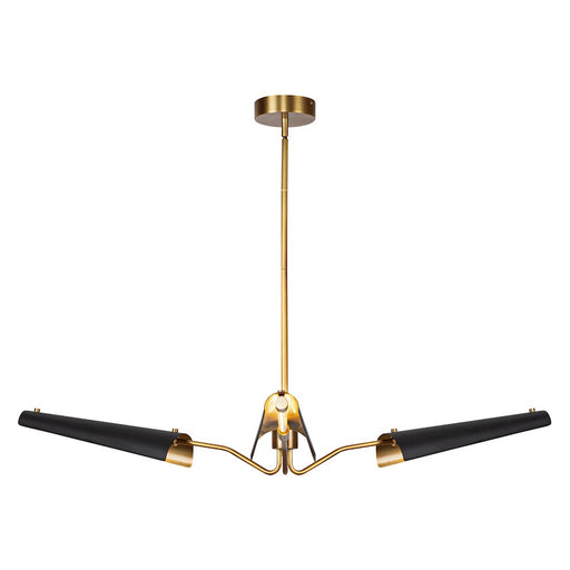 Alora Osorio 46" 16 Light LED Chandelier, Black/Vintage Brass - CH347346MBVB