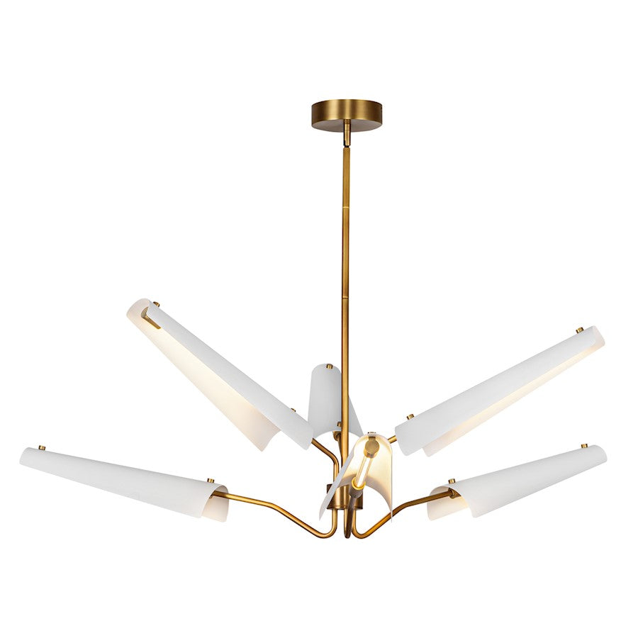 Alora Osorio 46" 31 Light LED Chandelier, White/Vintage Brass - CH347646MWVB