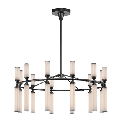 Kuzco Edwin 38" LED Chandelier, Bronze/Frosted Ribbed Glass - CH348038UBFR-UNV
