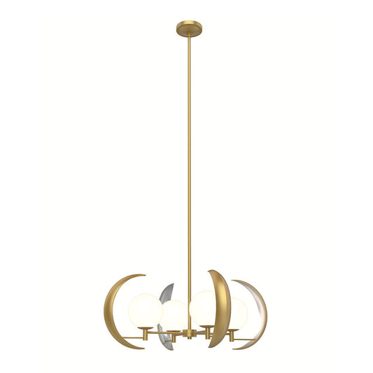 Alora Celeste 4 Light Chandelier, Vintage Brass/Opal - CH351204VB