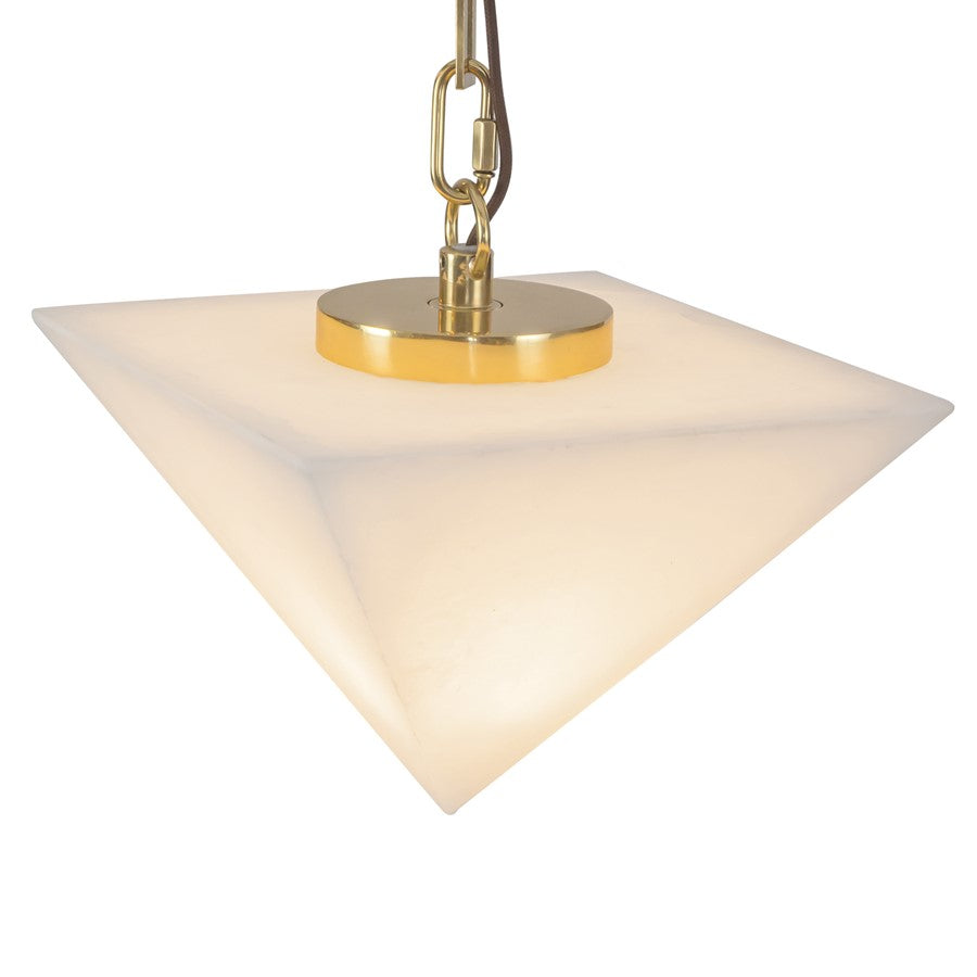 Kuzco Mineral 5-Lt Brass Dimmable LED Chand, Patina Brass/Alabaster