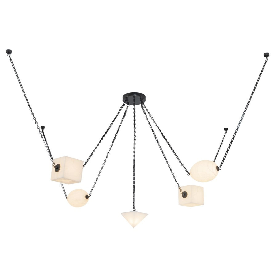 Kuzco Mineral 5-Lt Blk Dim LED Chandelier, Urban Brz/Alabaster - CH360105UBAR