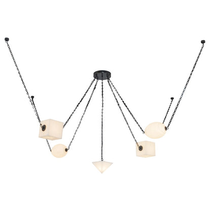 Kuzco Mineral 5-Lt Blk Dim LED Chandelier, Urban Brz/Alabaster - CH360105UBAR