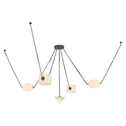 Kuzco Mineral 5-Lt Black Dimmable LED Chandelier, Urban Bronze/Alabaster