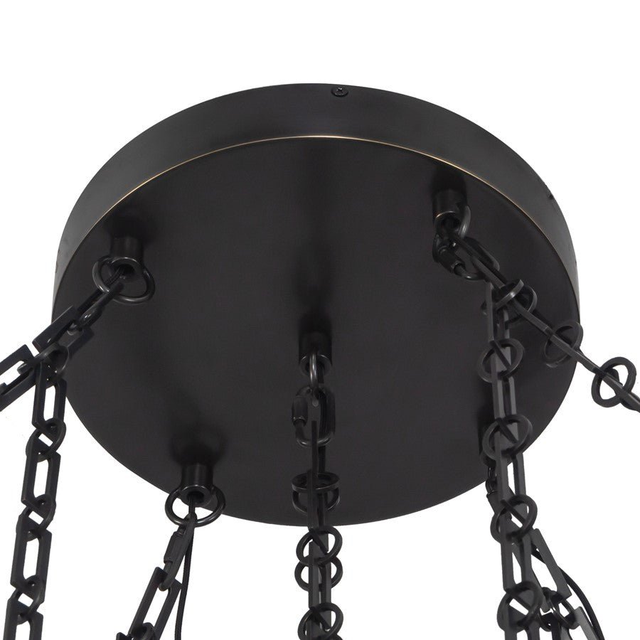 Kuzco Mineral 5-Lt Black Dimmable LED Chand, Urban Bronze/Matte Opal Glass