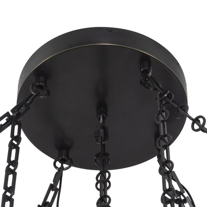 Kuzco Mineral 5-Lt Black Dimmable LED Chand, Urban Bronze/Matte Opal Glass