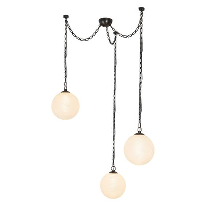 Kuzco Petra 363 3 Lt Black Dimmable LED Chand, Urban Bronze/Cloud Glass
